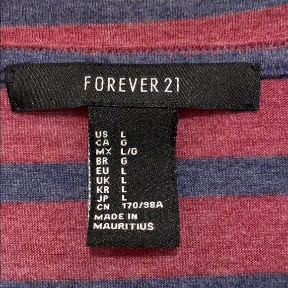Forever 21 long sleeve striped Soft T-shirt Large - Picture 2 of 4
